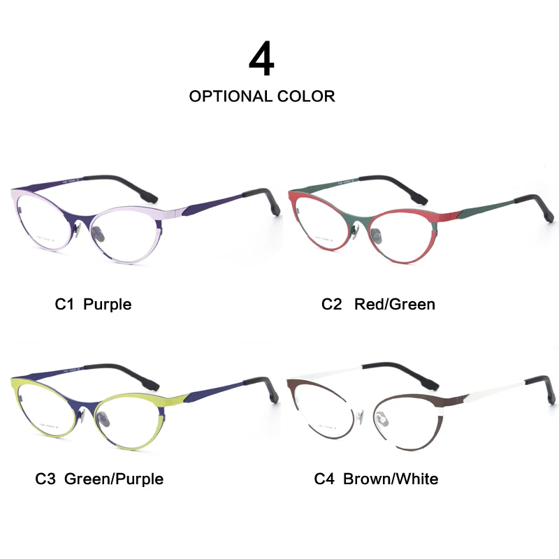 Женские очки кошачий глаз из чистого титана оправа для очков женские ретро