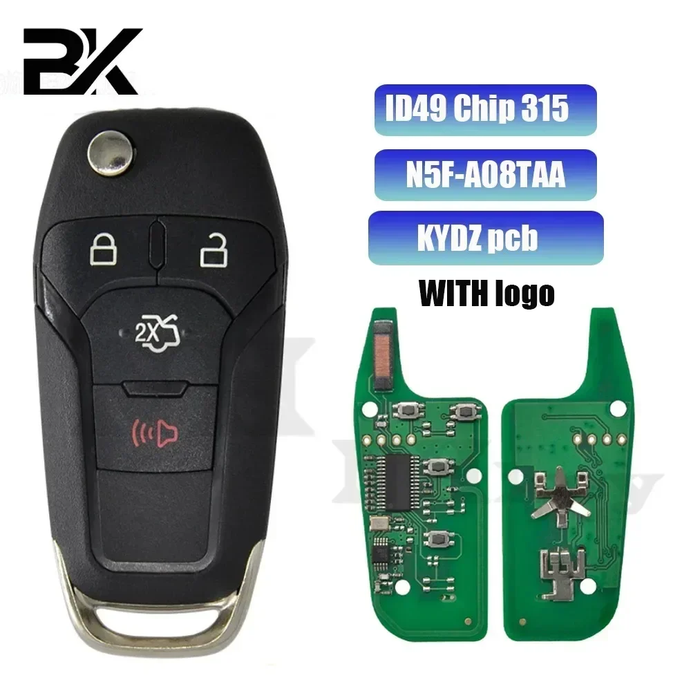 

KYDZ для Ford Escort Fusion 2013 2014 2015 2016 315 МГц ID49 чип FCC ID: N5F-A08TAA откидной складной дистанционный ключ от машины