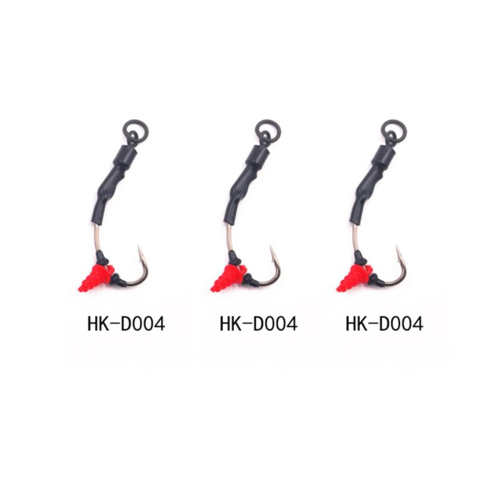

3pcs/Pack Carp Rig Coated Barbed Carp Fishing Hook Fishing Ready Tied Ronnie Rigs Pre Made Spinner Rig Barbed Hooks
