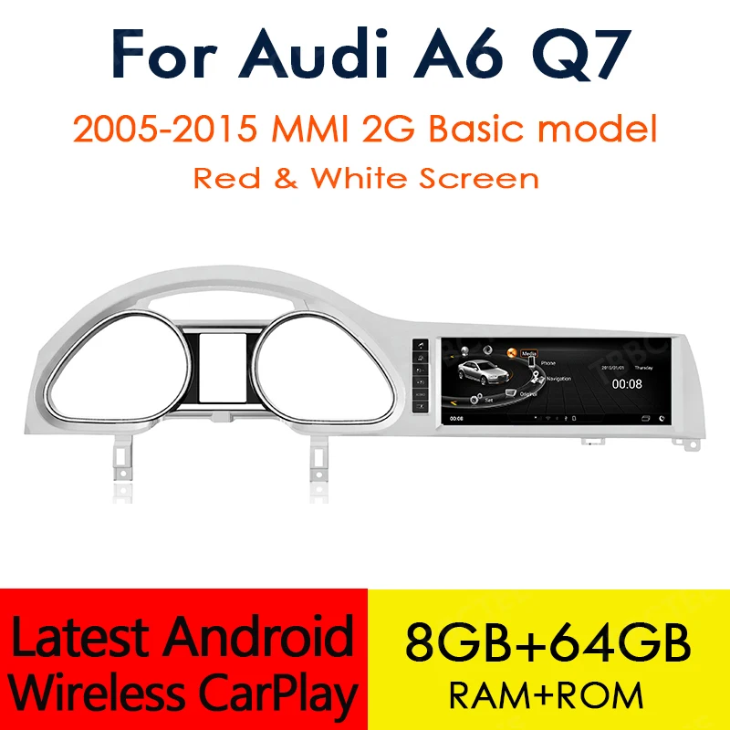 

Android 12 Wireless CarPlay 8+64GB For Audi A6 C6 4f Q7 4L 2005~2015 MMI 2G basic Car Multimedia Player GPS Navi Stereo WiFi
