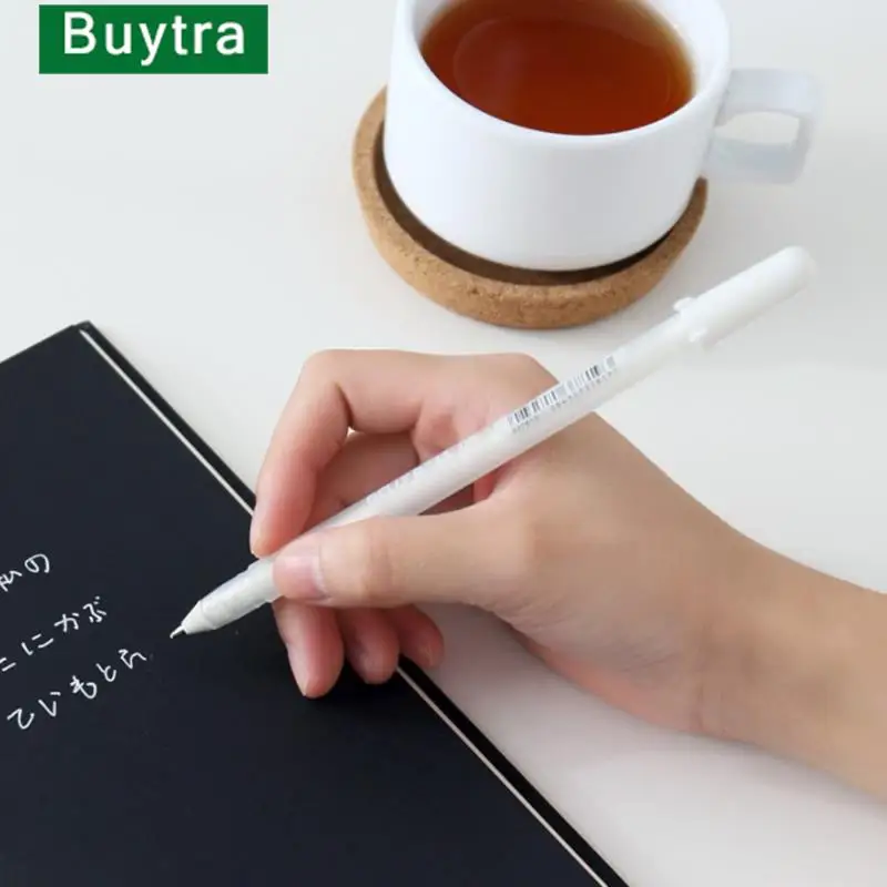 1pc Gelly Roll Gel Pen White Color 0.5mm 0.8mm 1.0mm High Light Marke Pen Black Cardboard Art Painting Pen White Line Pens