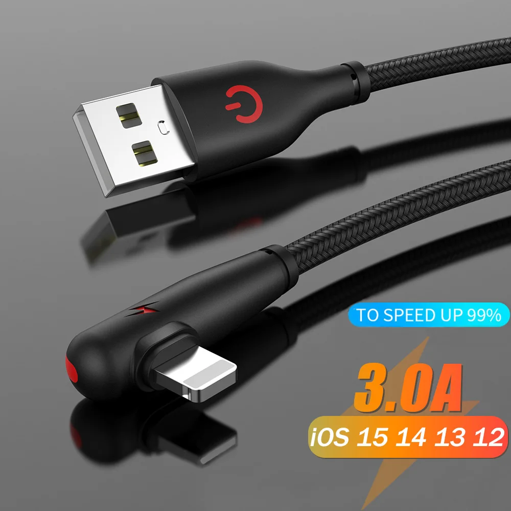 USB-кабель для быстрой зарядки и передачи данных 3 А 90 градусов 0 25/1 м | Мобильные