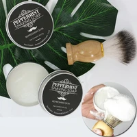 60g mint scent mens shaving soap aluminum boxed foam rich gentle not stimulating handmade soap gentle shave beard cream