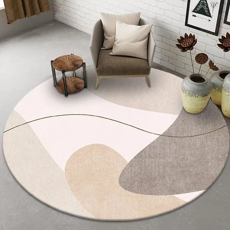 

Modern Abstract Carpets for Living Room Minimalist Bedroom Decor Round Plush Rugs Chair Floor Mat Anti-slip Large Area Carpet