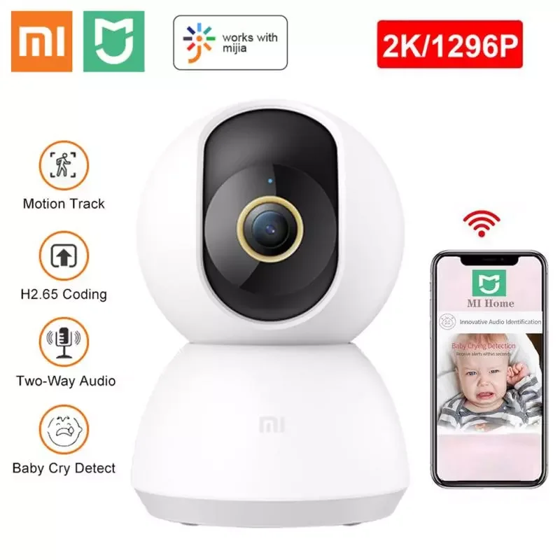 

Smart Camera 2K 1296P 1080P 360 Angle WiFi Night Vision Webcam Video IP Camera Baby Security Monitor for Mihome APP