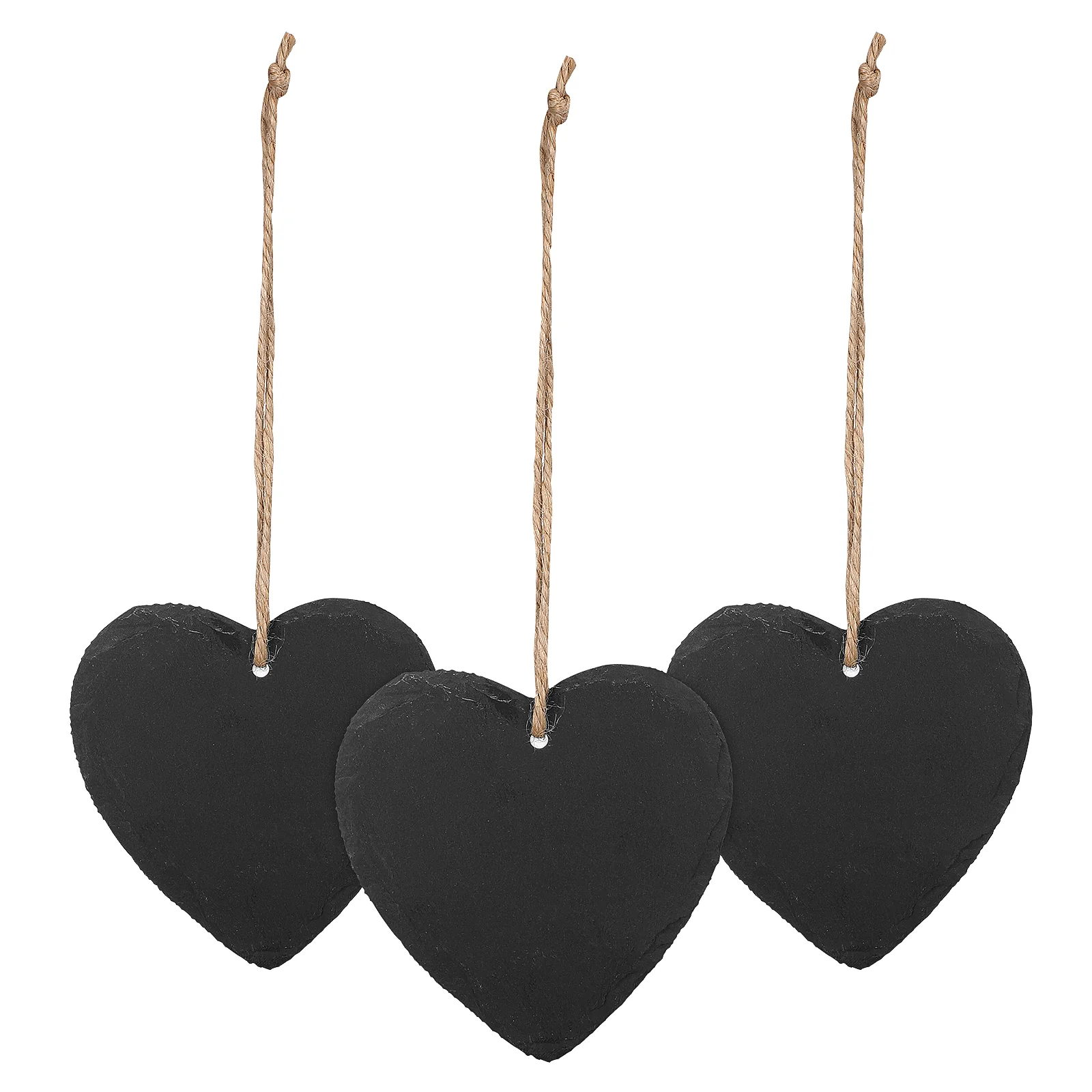 

3Pcs Slate Labels Heart Shaped Memo Board Slate Tags Food Sign Garden Plant Marker with Jute Rope for Labeling