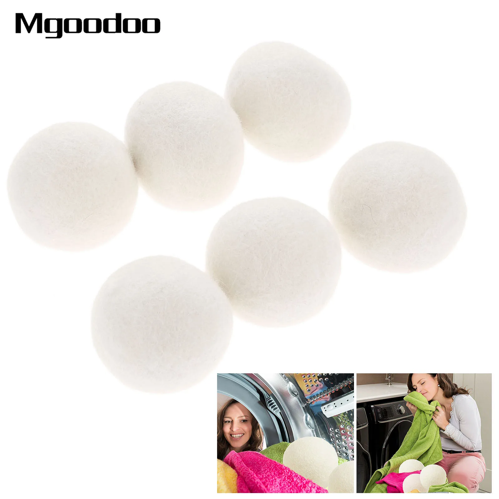 

6Pcs 7cm Laundry Clean Balls Reusable Natural Organic Laundry Fabric Softener Balls Premium Organic Drying Balls Wool
