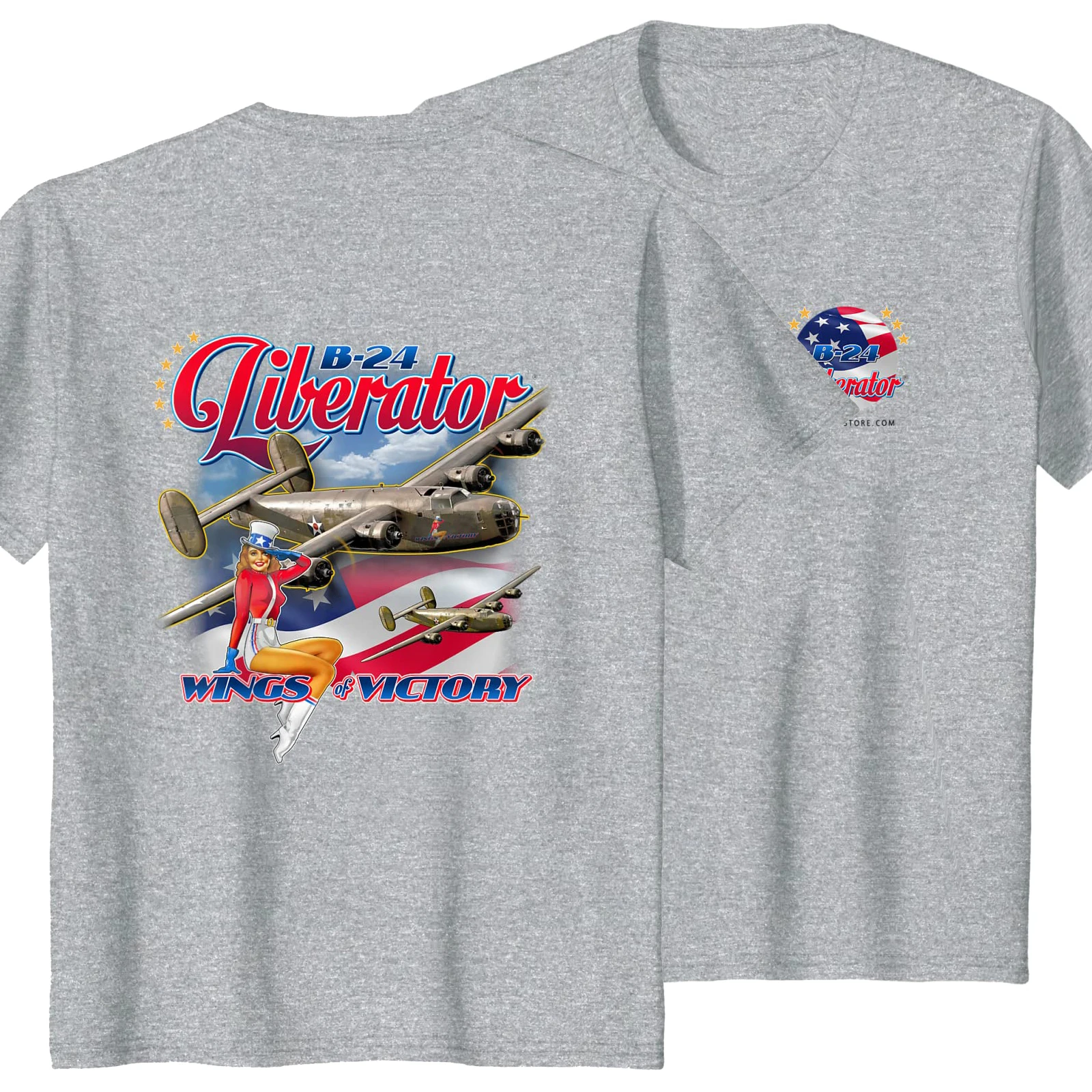 

WWII US Air Force B-24 Liberator Wings of Victory T-Shirt 100% Cotton O-Neck Summer Short Sleeve Casual Mens T-shirt Size S-3XL