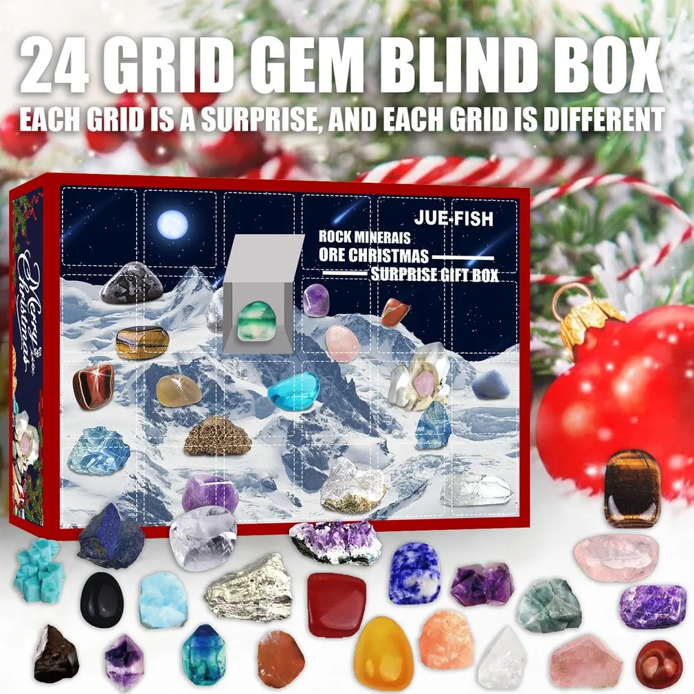 

Ore Blind Box Crystal Advent Calendar Christmas Gift Box Christmas Countdown Calendar Toy For Children Adults Party Gifts
