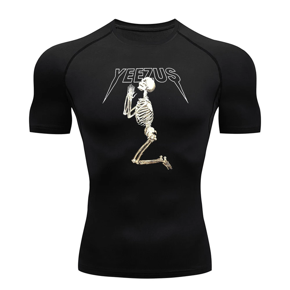 Мужские спортивные повседневные Колготки с коротким рукавом Футболка принтом