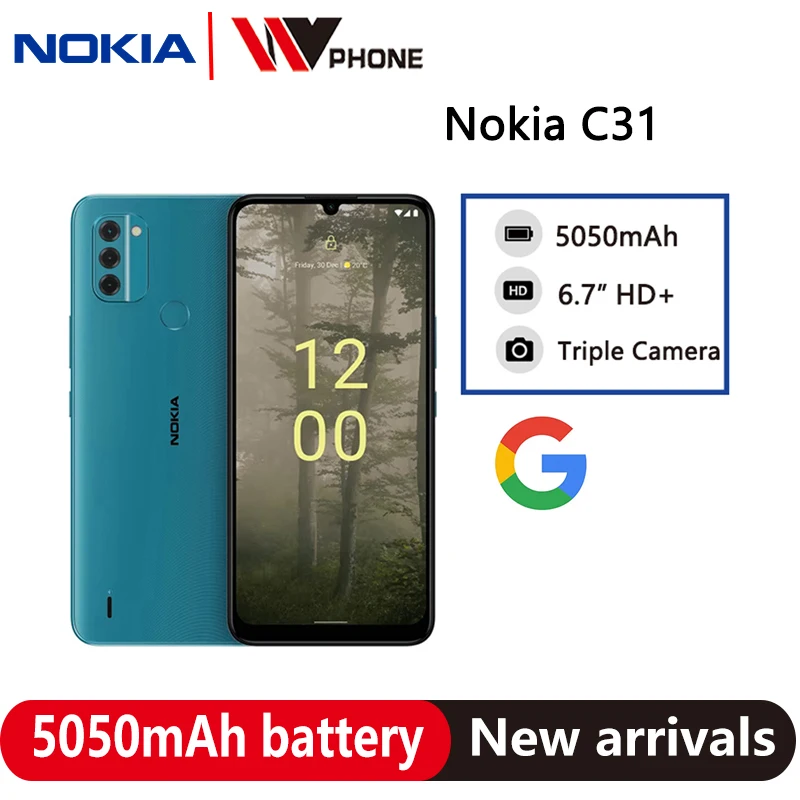 Nokia-teléfono inteligente C31, 4GB, 128GB, 4G, pantalla HD de 6,74 pulgadas, batería...