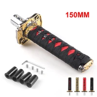universal car samurai knife shift button automatic gear manual gear shift lever black red car gear handle 1015cm
