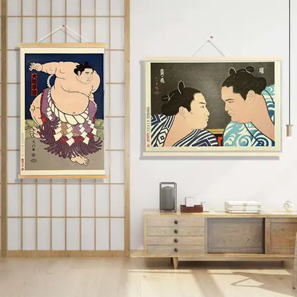 

50x75cm Japanese Sumo Poster Decoration Hanging Canvas Painting
