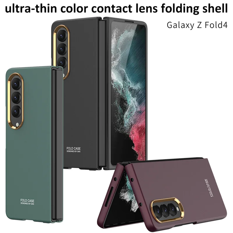 

Luxury GKK Ultra Thin Shockproof Case for Samsung Galaxy Z Fold4 Fold 4 Matte All-inclusive Glossy Camera Ring Hard PC Cover