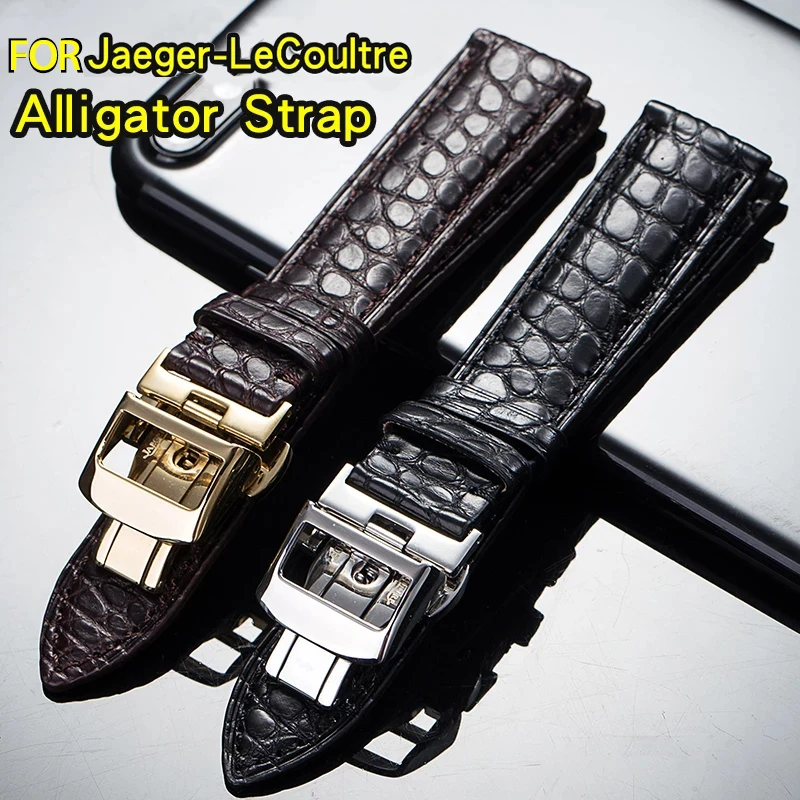 Genuine Crocodile Leather Strap for Jaeger Le Coulter Reverso Series Luxury Alligator Watchband for Men and Women 19mm 20mm 21mm