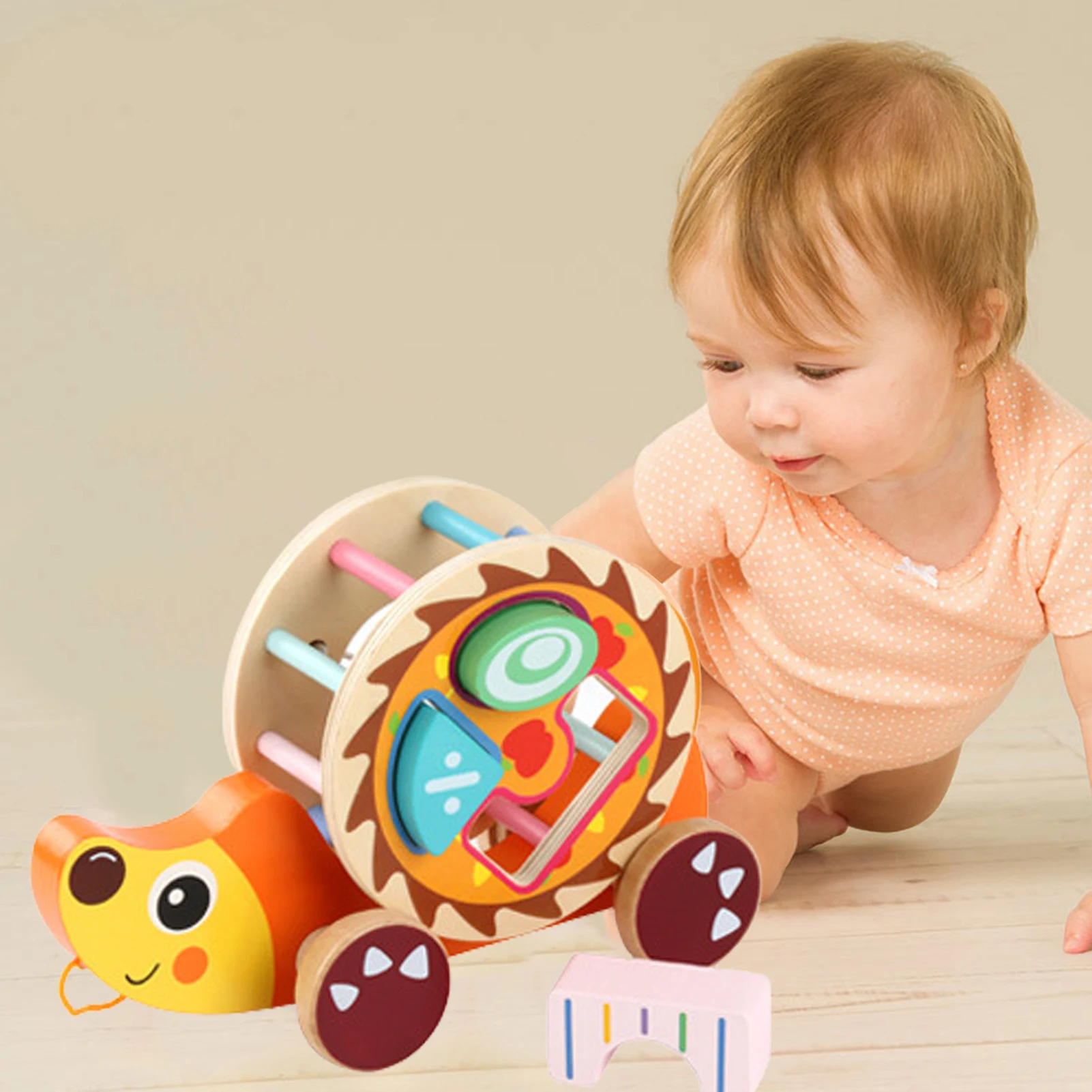 

Деревянная игрушка-пуш с веревкой, игрушка для детей ясельного возраста, для прогулок