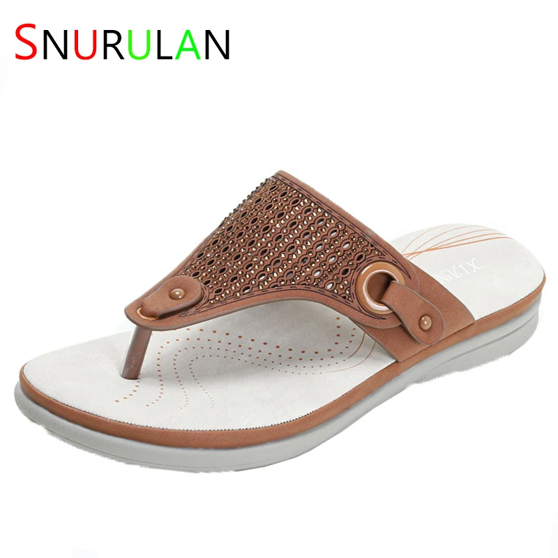 

Thick Bottom Flip Flops Ladies Casual Rhinestone Plus Size Sandals Lightweight Beach Wedges Slippers Sapato Plataforma Feminino