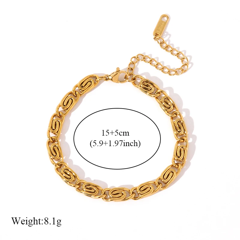 EILIECK 316L нержавеющая сталь золотой цвет геометрический браслет для женщин мужчин