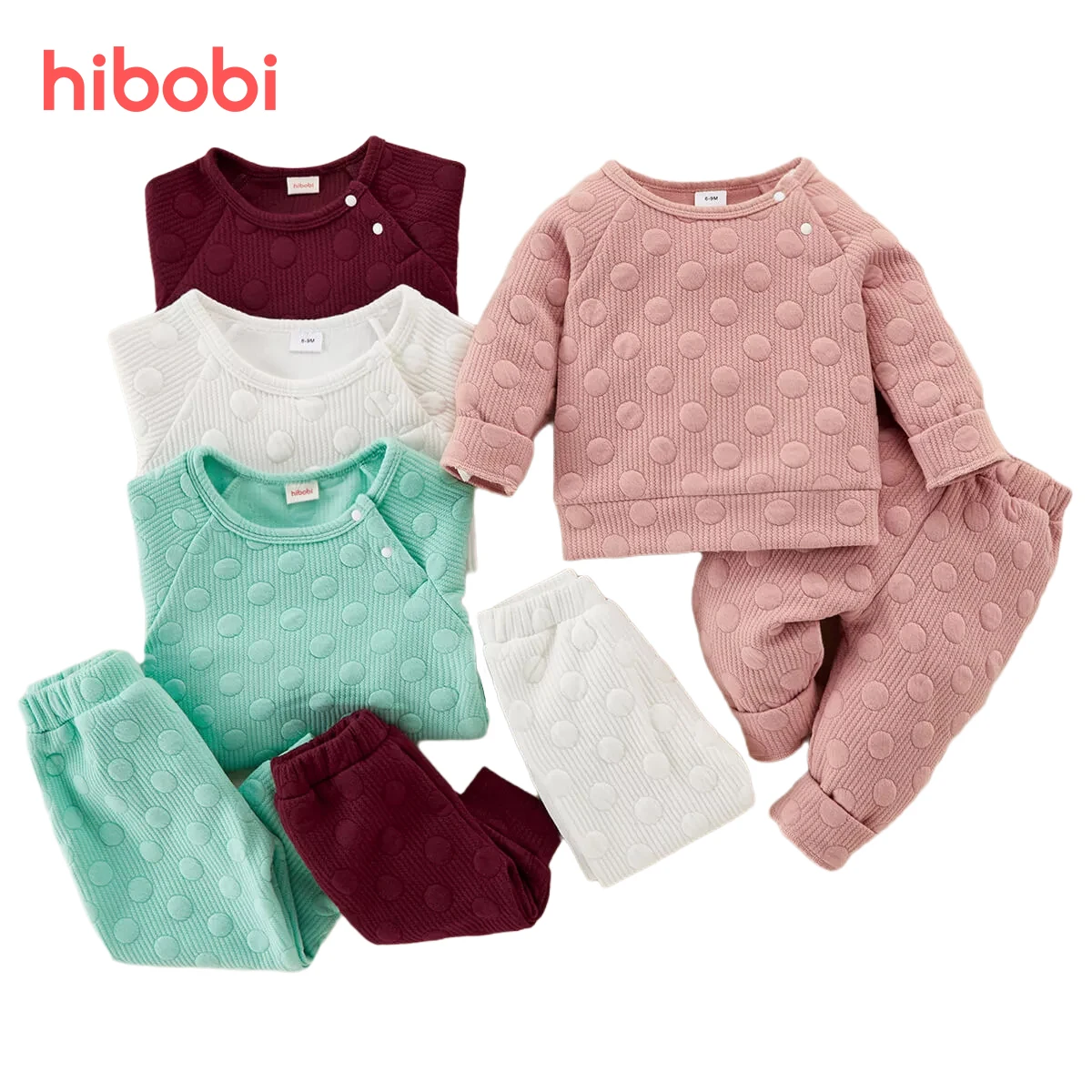 

Комплект детской одежды hibobi из 2 предметов, однотонная Толстовка с длинным рукавом и штаны, детская одежда для малышей на весну и осень