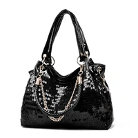 luxury bag womens brand shoulder bag lacquer leather sequin chain large capacity handbag high texture leisure fashion tote bag