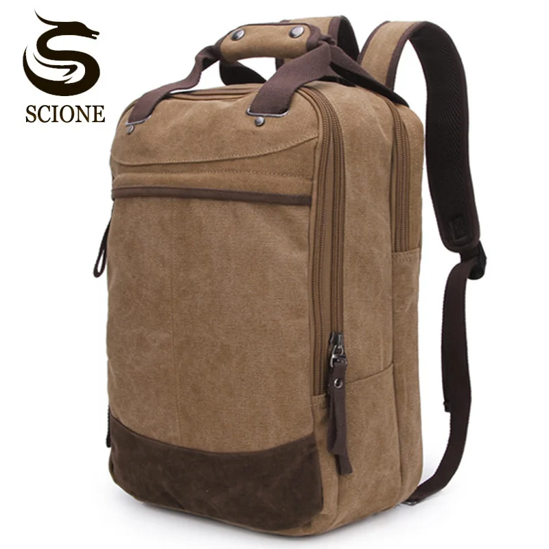 

Scione Large Capacity Canvas Backpack Shoulder Bags Female/Male Travel Men's Backpack Functional Versatile Casual Bag