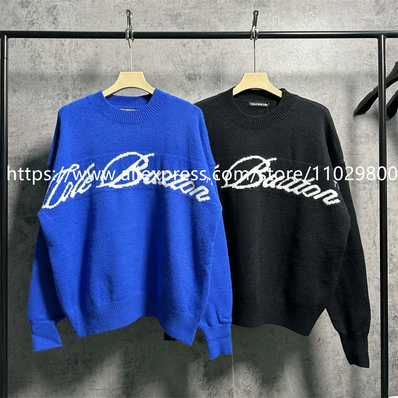 

Crewneck CB Sweatshirts For Men Women Pullover Black Blue Scrawled Slogan Jacquard Cole Buxton Knitted Sweater