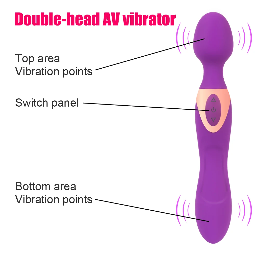 OLO AV Vibrator Double Head Nipple Vaginal Massage Shock Clitoris Stimulation Lesbian Masturbation Sex Toys For Women | Красота и