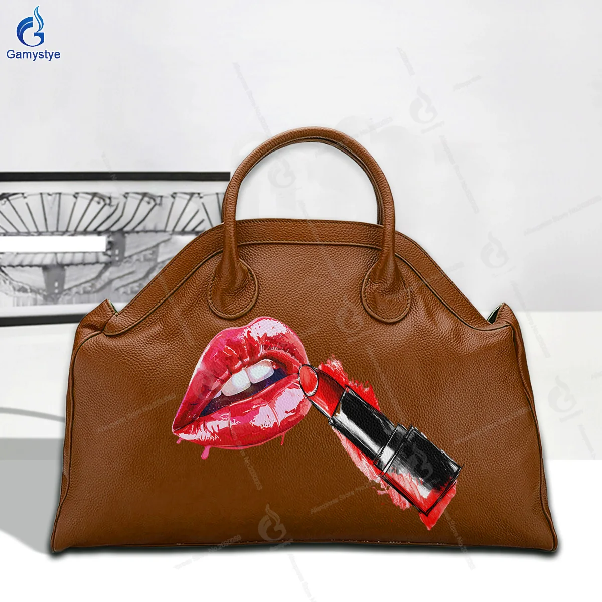 Граффити Artisc с принтом губ и помадой на сумках Женская модная сумка Роскошные