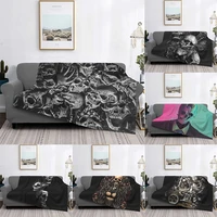 3d printed skull pattern super soft flannel cool blanket multifunctional personalized warmth all seasons bed cover