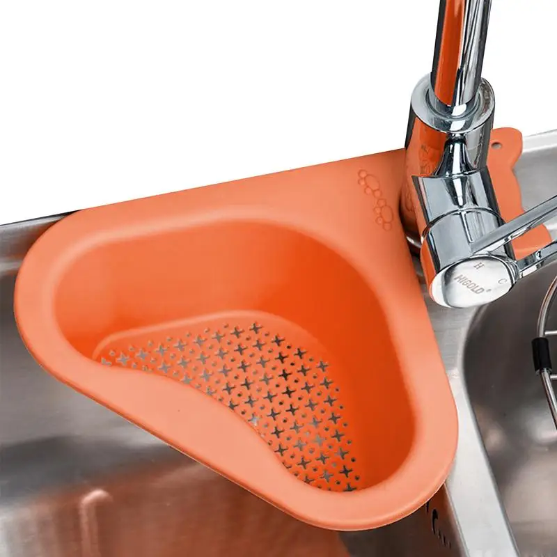 

Kitchen Triangular Sink Filter Swan Sink Strainer Kitchen Sink Drain Basket Multi Functional Hanging Filter Basket For Kitchen