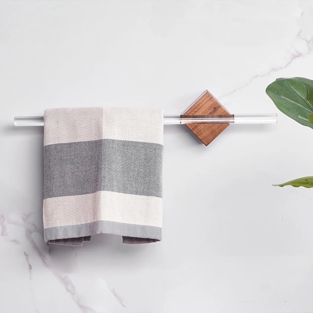 

Towel Rack Punch-free Waterproof Stylish Decorative Home Bathroom Washcloth Bracket Holder Stand Accessories Transparent