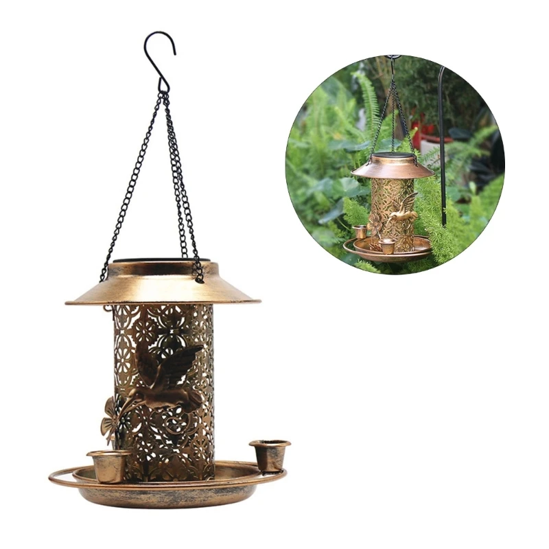 

Кормушки для Колибри для наружного подвешивания, железная кормушка для птиц на солнечных батареях, для белков, водонепроницаемая емкость для воды для колибри
