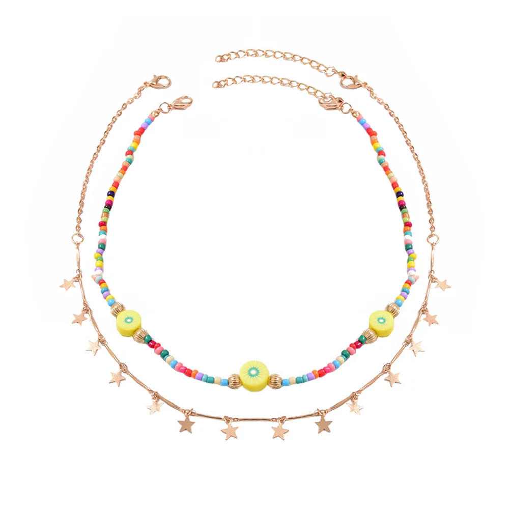 

Necklacejewelry Necklaces Beaded Bead Choker Gift Chain S Day Acrylic Mother Neck Bohemian For Nacklace Beach