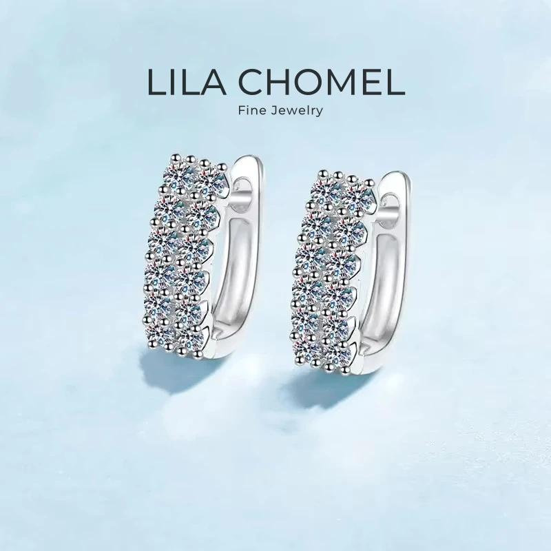 Серьги-кольца белые золото 18к