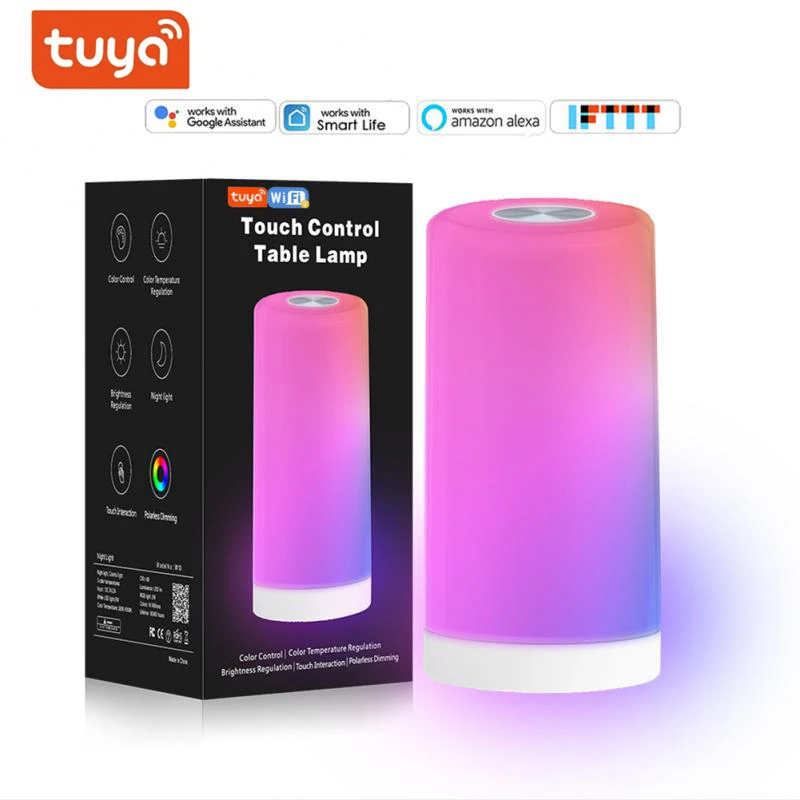 

6W Tuya Wifi Smart Touch Night Light LED Bedside Nursing Lamp RGB Dimmable Table Lamp Smart Life APP Control Atmosphere Lights
