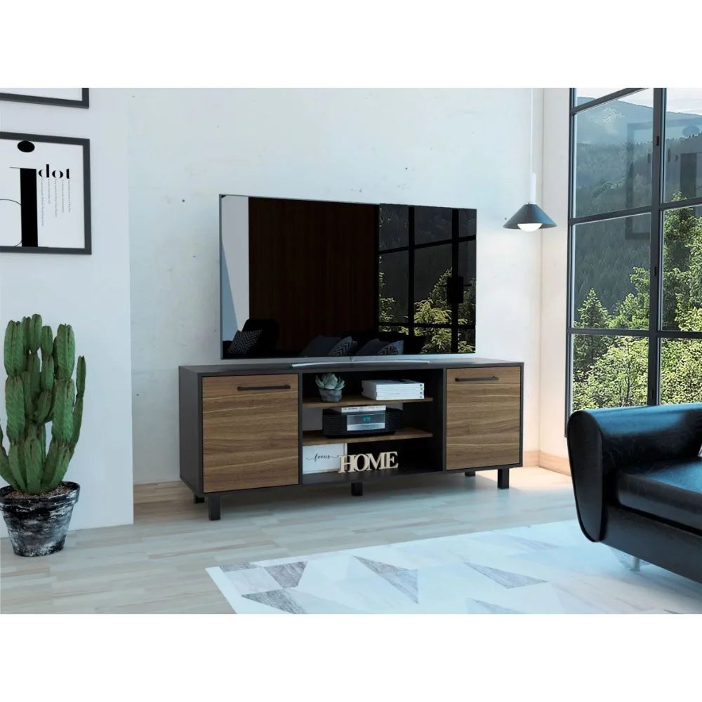

Современная телевизионная подставка Los Angeles с 2 шкафами и 3 открытыми полками, карбоновая стойка для телевизора, бесплатная доставка, мебель для гостиной, дома