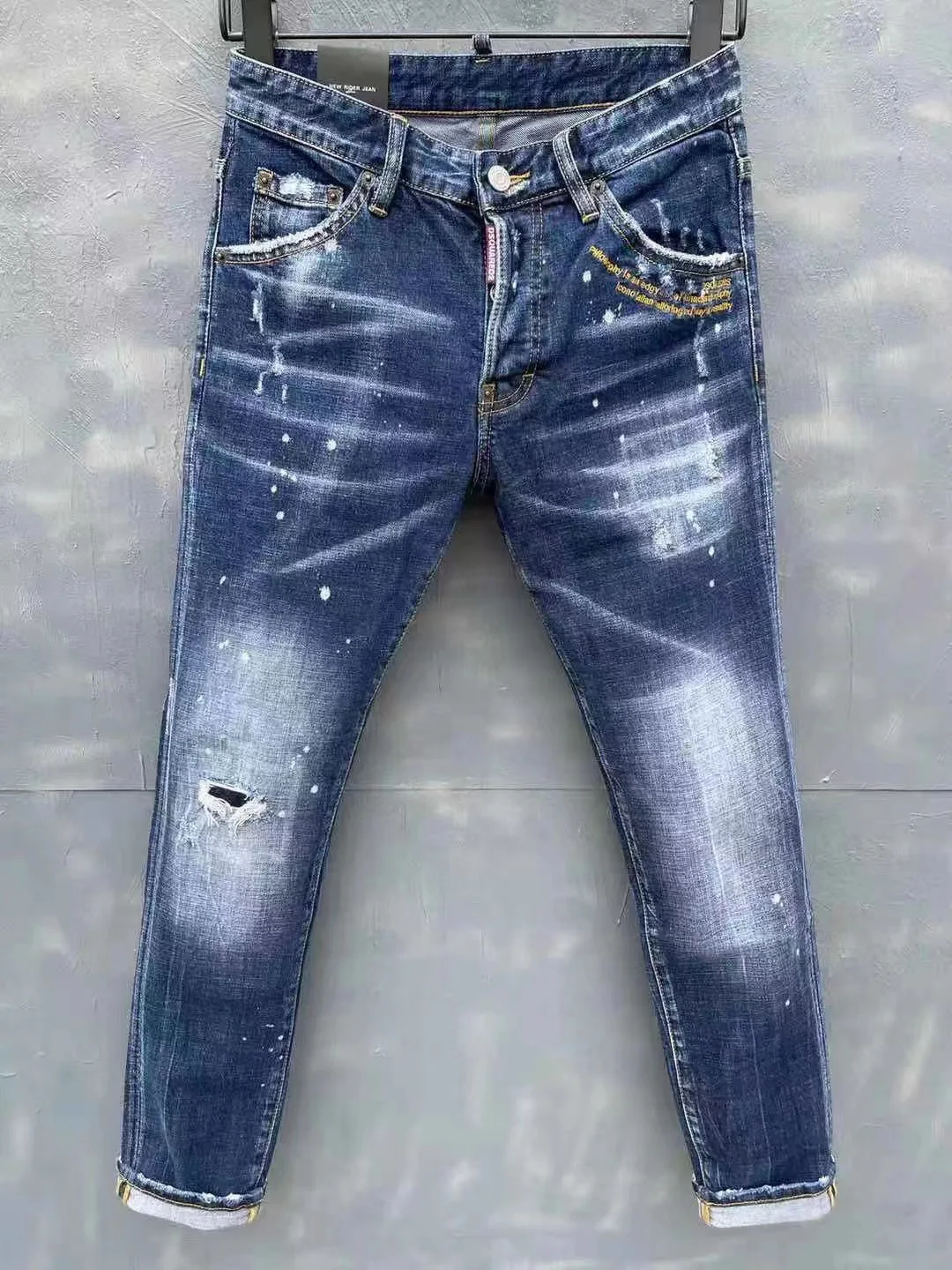 

New Arrival 2022 Men's Cotton Ripped Hole Jeans Casual Slim Skinny Jeans Men Trousers Dsquared2 Stretch Hip Hop Denim Pants Male