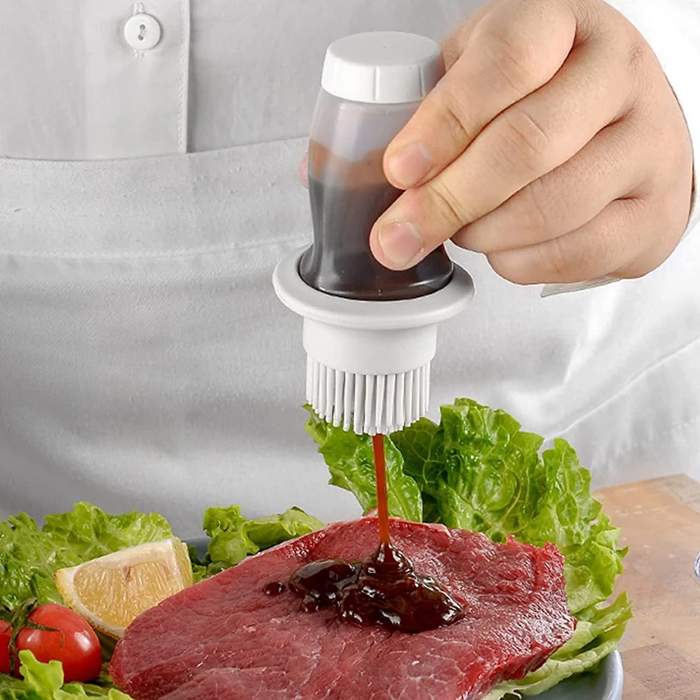 

Silicone BBQ Tool Portable Oil Bottle Heat-resistant Barbecue Brush Baking Pancake Barbecue Camping Accessories Kitchen Tools