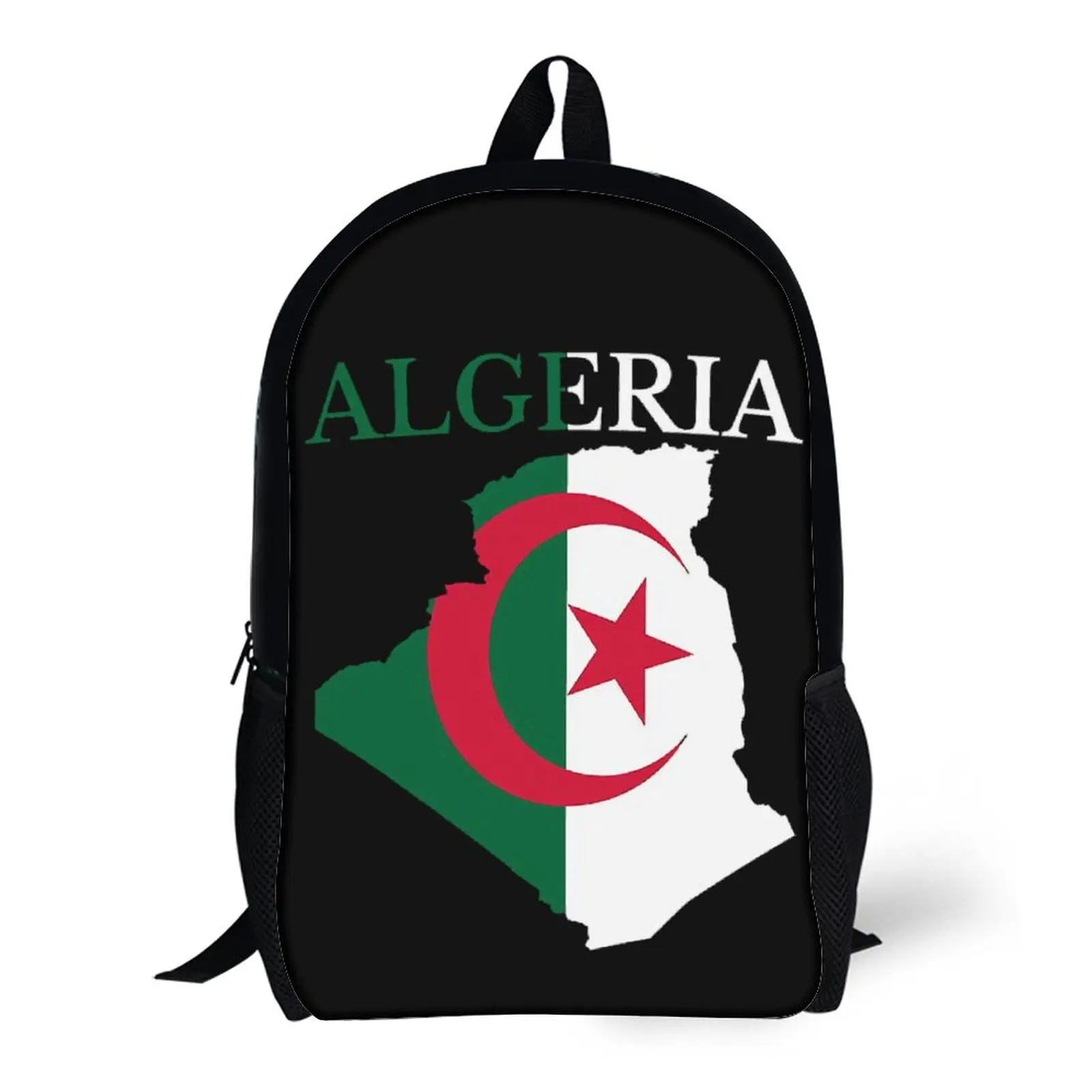 

Algeria Flag Map 17 Inch Shoulder Backpack Vintage Sports Activities Graphic Cool Firm Cosy Blanket Roll