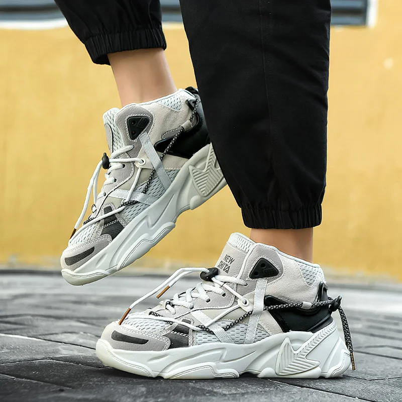 Fashion Gray Platform Sports Shoes Trainers for Men Women Designer Sneakers Breathable Women Walking Shoes zapatillas de deporte