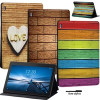 flip tablet case for lenovo lenovo tab m10 10 1 inch m7 m8e10 tb x104fm10 plus tb x606ftb x606x 10 3 inch wood stand cover