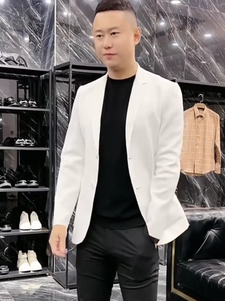 Весна 880 летний новый мужской костюм модный простой облегающий элегантный