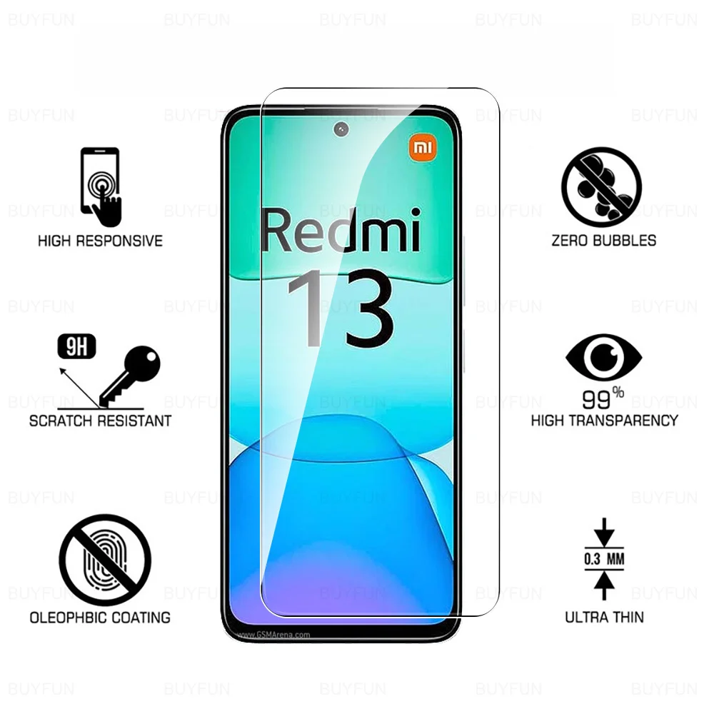 1-4 шт. закаленное стекло с полным покрытием для Xiaomi Redmi 13 4G Global Redmi13 Redmy Radmi 2024 6 79