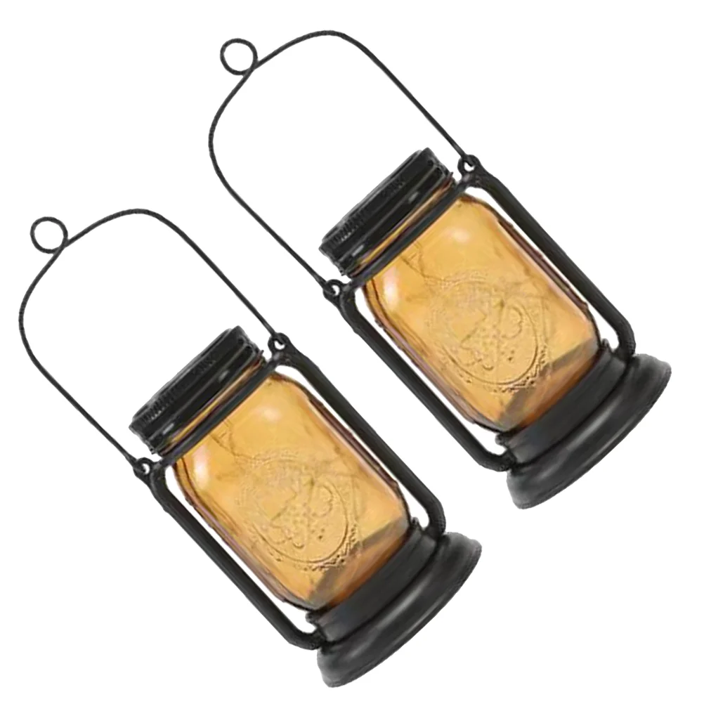 

2pcs Outdoor Solar Lights LED Waterproof Hanging Lanterns Garden Lamps