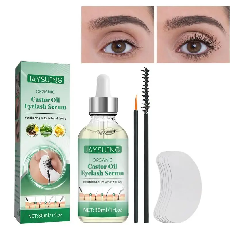 

Eyelash Growth Castor Oil 30ml Nourishing Organic Castor Essence Set Moisturizing Enhancer For Thicker Lashes With No