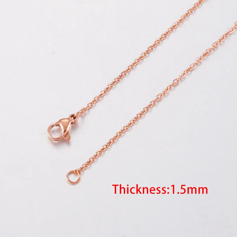 2 Pieces Chain Furnace Plated Rose Gold Cross Stainless Steel Chains DIY Necklace Jewelry Accessories 40cm /45cm/ 50cm Fadeless