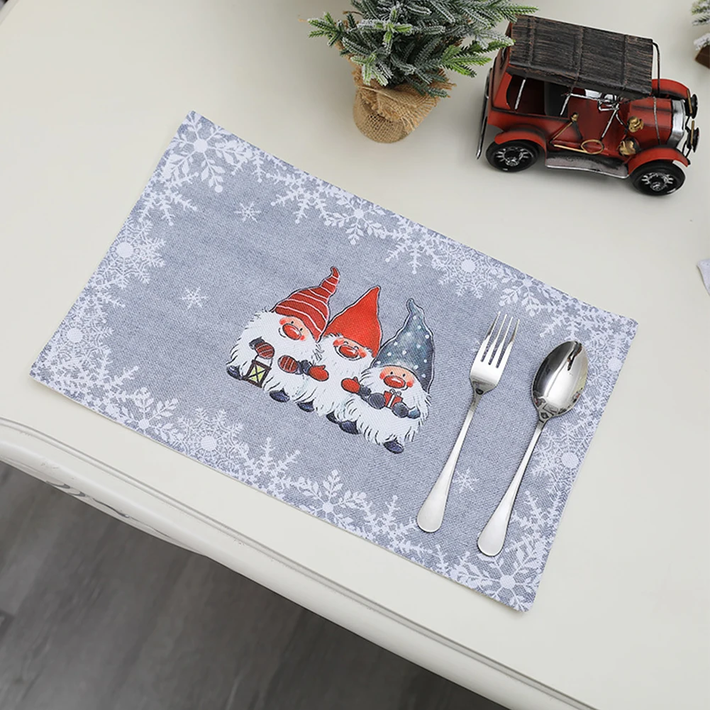

Place Mat Placemat 43.5*29cm Anti Slip Christmas Decoration Cloth Heat Insulated High Quality Home Decor Linen