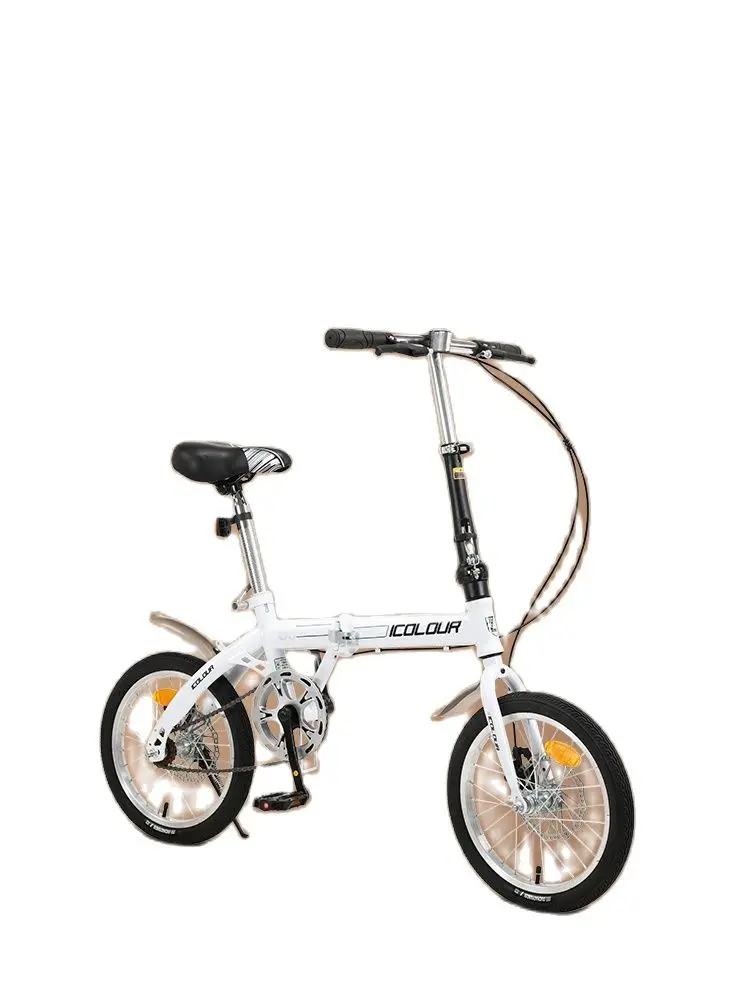 

14 16 20Inch Folding Bicycle 6 Speed Disc Brake High Carbon Steel Frame Thickened Tire