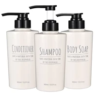 3pcs liquid soap dispenser bottle set shampoo body wash shower gel bottle outdoor travel empty bottle set 400ml