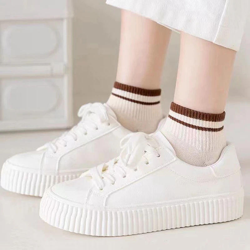 50 Pairs Men Women Cotton Ankle Socks Low Tube Autumn Striped Comfortable Breathable Sweat Absorption Socks